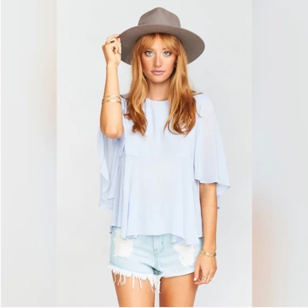 Show Me Your MuMu Ingrid Top in Periwinkle Chiffon Size XL